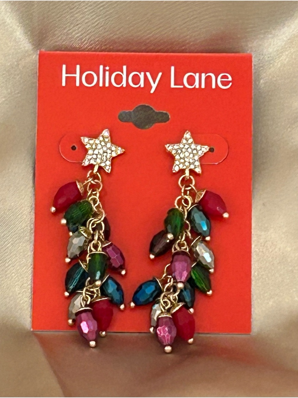 Holiday Lane Gold Multicolor Star Drop Ornaments